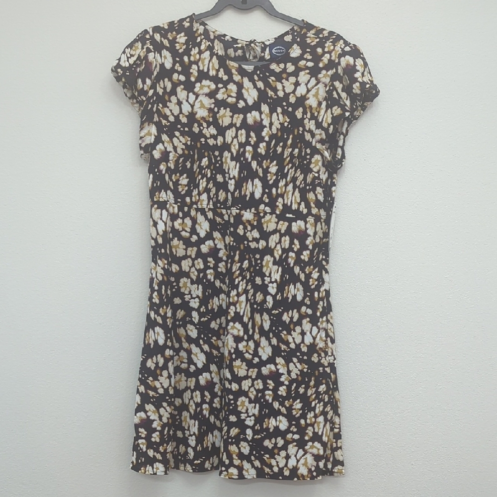 Scoop Walmart Brown and White Patterned Dress Large 12/14